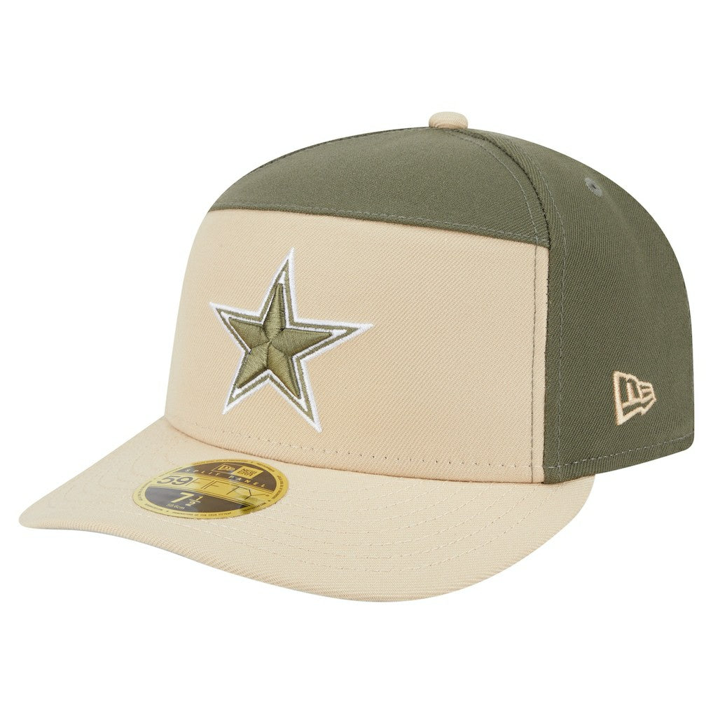 Dallas Cowboys New Era 2-Tone Color Pack Split Panel 59FIFTY Fitted Hat - Light Beige/Olive - NFL