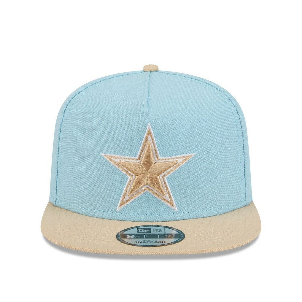 Dallas Cowboys New Era Two-Tone Color Pack A-Frame 9FIFTY Snapback Hat - Light Blue/Brown - NFL
