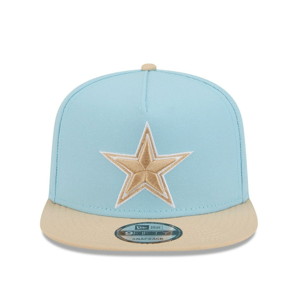 Dallas Cowboys New Era Two-Tone Color Pack A-Frame 9FIFTY Snapback Hat - Light Blue/Brown - NFL
