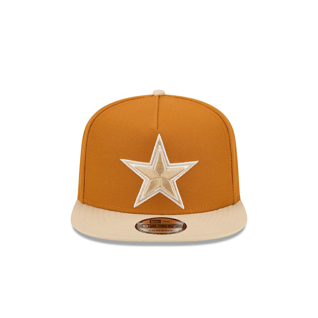 Dallas Cowboys New Era Two-Tone Color Pack A-Frame 9FIFTY Snapback Hat - Brown/Light Beige - NFL