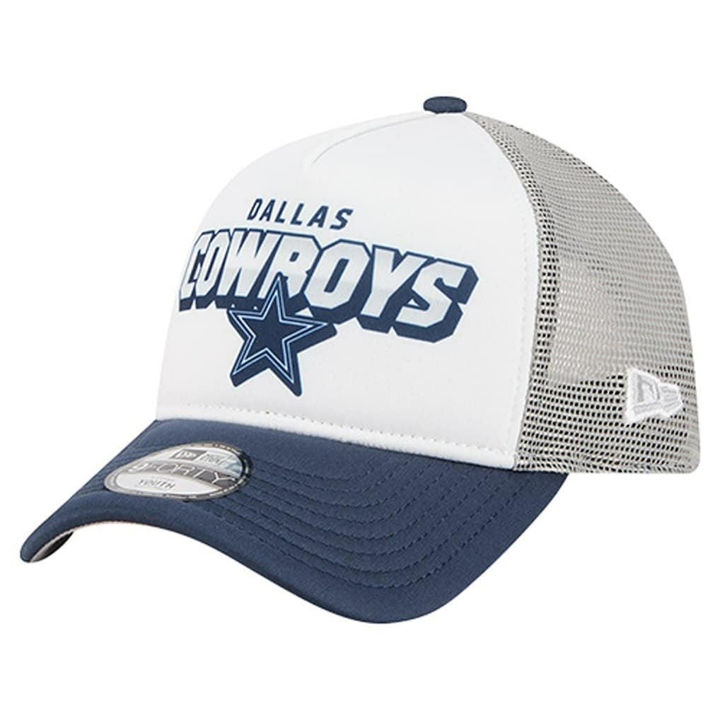 Dallas Cowboys New Era Youth Streak 9FORTY A-Frame Adjustable Hat - White/Navy - NFL