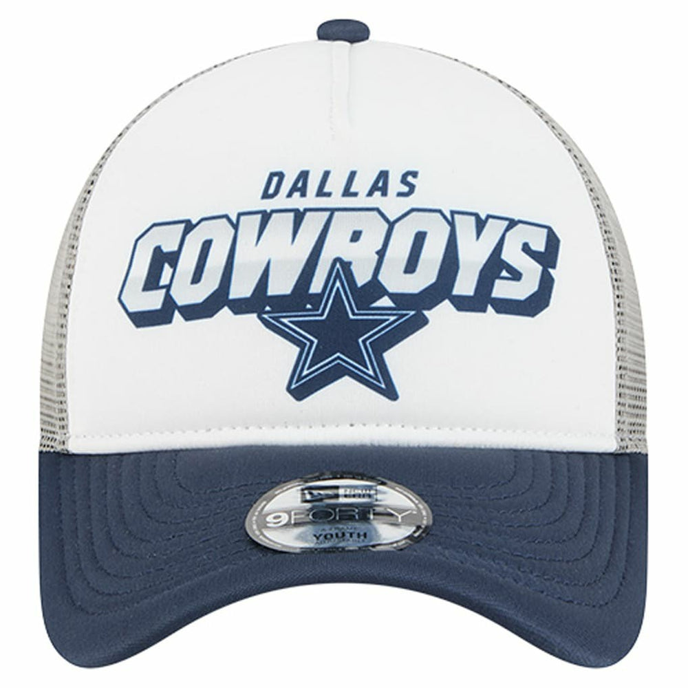 Dallas Cowboys New Era Youth Streak 9FORTY A-Frame Adjustable Hat - White/Navy - NFL