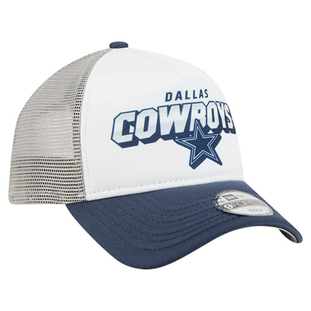 Dallas Cowboys New Era Youth Streak 9FORTY A-Frame Adjustable Hat - White/Navy - NFL