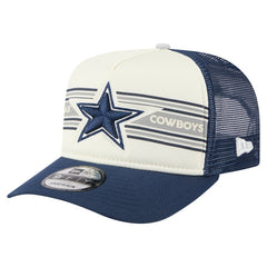 Dallas Cowboys New Era Youth Banner A-Frame 9FIFTY Trucker Snapback Hat - Cream/Navy - NFL