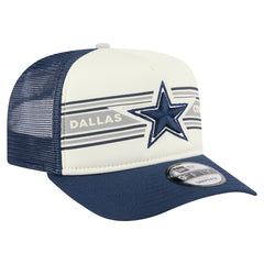 Dallas Cowboys New Era Youth Banner A-Frame 9FIFTY Trucker Snapback Hat - Cream/Navy - NFL