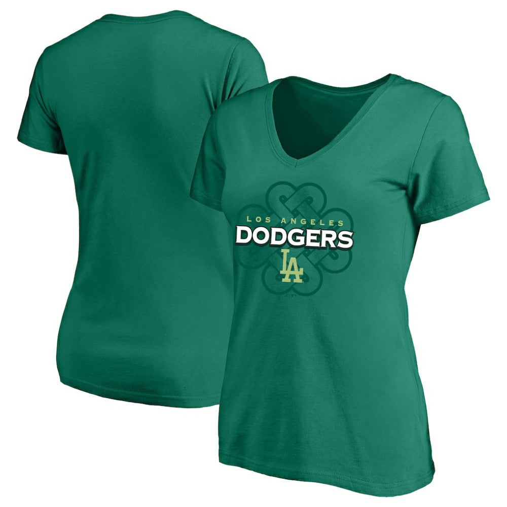 Los Angeles Dodgers Profile Women's Plus Size Celtic V-Neck T-Shirt Sale