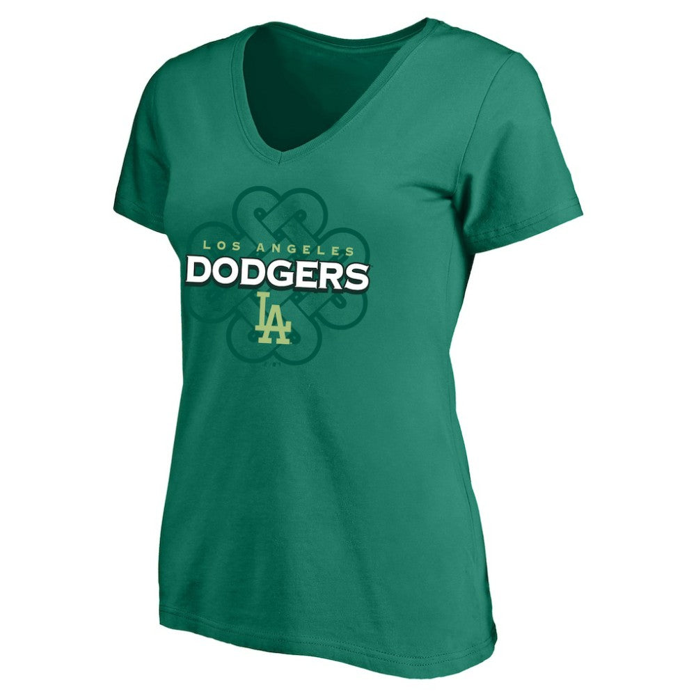 Los Angeles Dodgers Profile Women's Plus Size Celtic V-Neck T-Shirt Sale