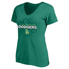 Los Angeles Dodgers Profile Women's Plus Size Celtic V-Neck T-Shirt Sale