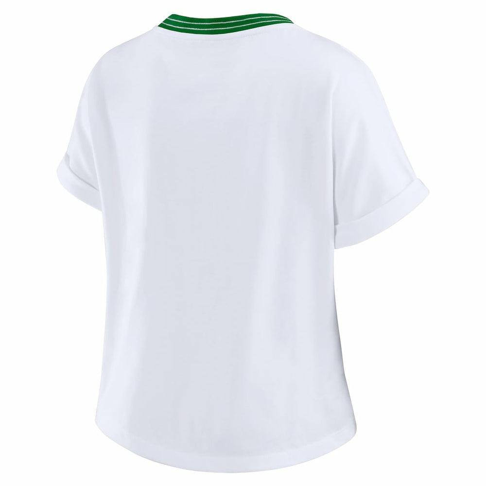Philadelphia Eagles WEAR by Erin Andrews Women's Cropped Center Stripe Dolman T-Shirt - White - NFL