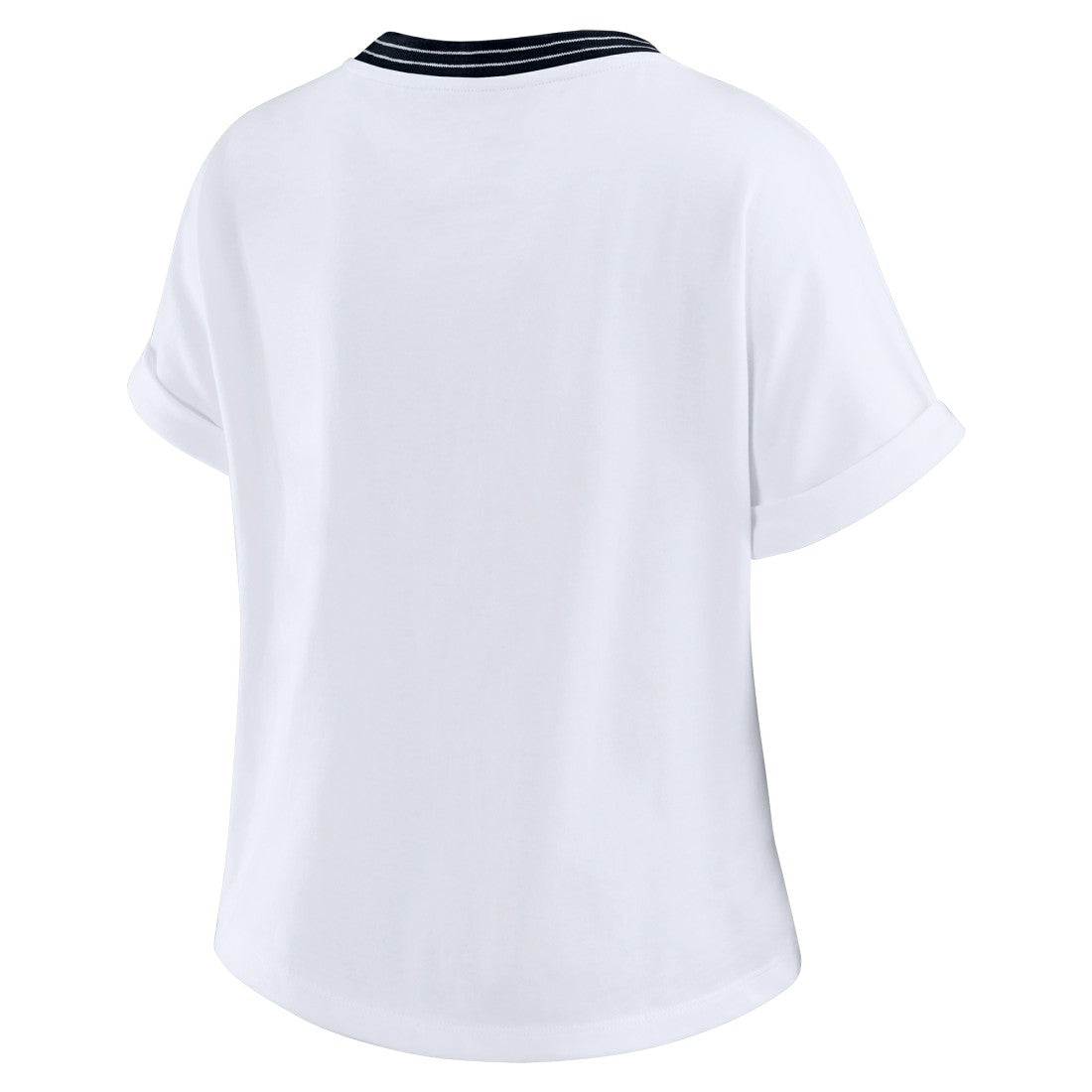 Houston Texans WEAR by Erin Andrews Women's Cropped Center Stripe Dolman T-Shirt - White - NFL