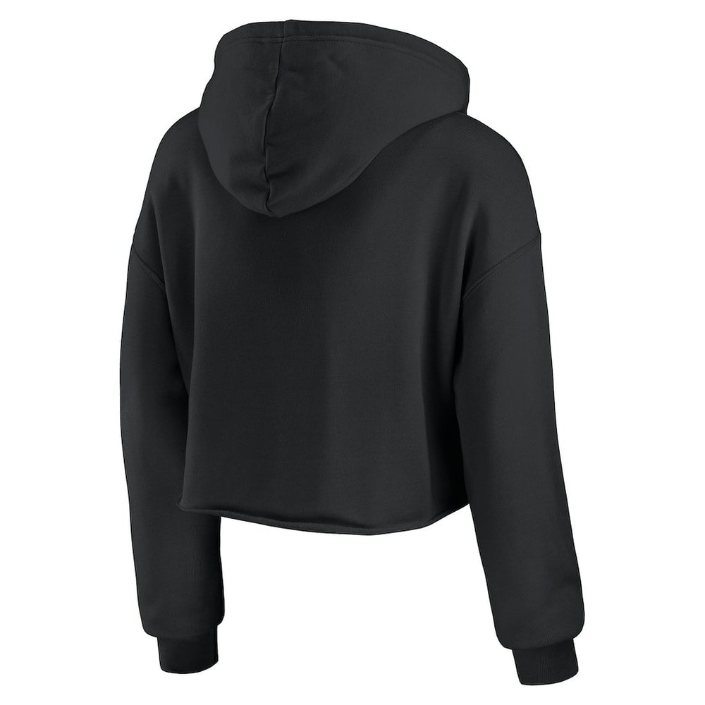 Atlanta Falcons WEAR by Erin Andrews Women's Domestic Cropped Pullover Hoodie - Black - NFL