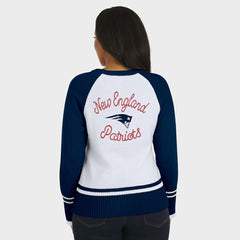 New England Patriots WEAR by Erin Andrews Women's Colorblock Raglan Sweater - White/Navy - NFL