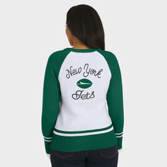 New York Jets WEAR by Erin Andrews Women's Colorblock Raglan Sweater - White/Green - NFL