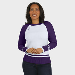 Baltimore Ravens WEAR by Erin Andrews Women's Colorblock Raglan Sweater - White/Purple - NFL