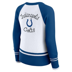 Indianapolis Colts WEAR by Erin Andrews Women's Colorblock Raglan Sweater - White/Royal - NFL