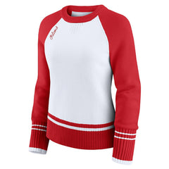 Atlanta Falcons WEAR by Erin Andrews Women's Colorblock Raglan Sweater - White/Red - NFL