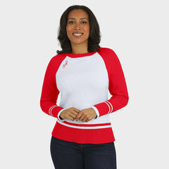 Kansas City Chiefs WEAR by Erin Andrews Women's Colorblock Raglan Sweater - White/Red - NFL