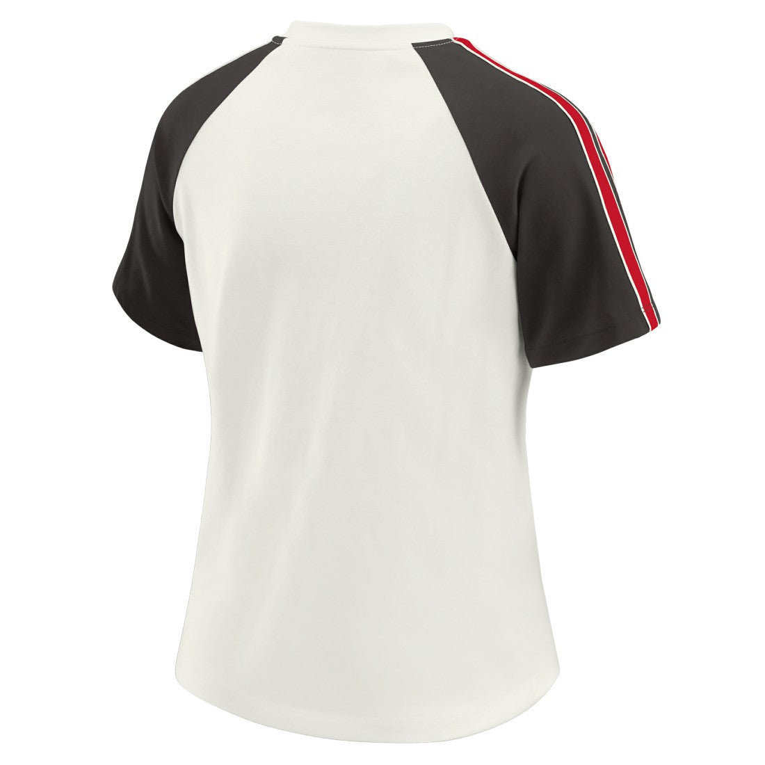 Tampa Bay Buccaneers WEAR by Erin Andrews Women's Sleeve Stripe Distressed Raglan T-Shirt - White - NFL