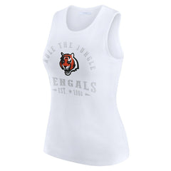 Cincinnati Bengals WEAR by Erin Andrews Women's Ribbed Graphic Tank Top - White - NFL
