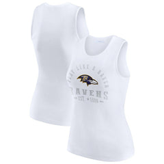 Baltimore Ravens WEAR by Erin Andrews Women's Ribbed Graphic Tank Top - White - NFL