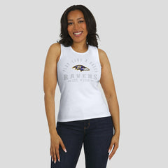 Baltimore Ravens WEAR by Erin Andrews Women's Ribbed Graphic Tank Top - White - NFL