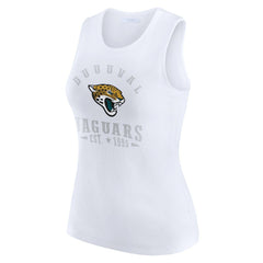 Jacksonville Jaguars WEAR by Erin Andrews Women's Ribbed Graphic Tank Top - White - NFL
