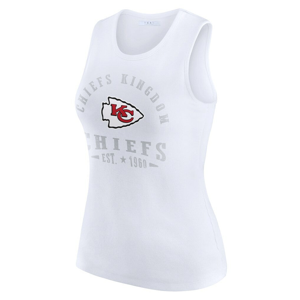 Kansas City Chiefs WEAR by Erin Andrews Women's Ribbed Graphic Tank Top - White - NFL
