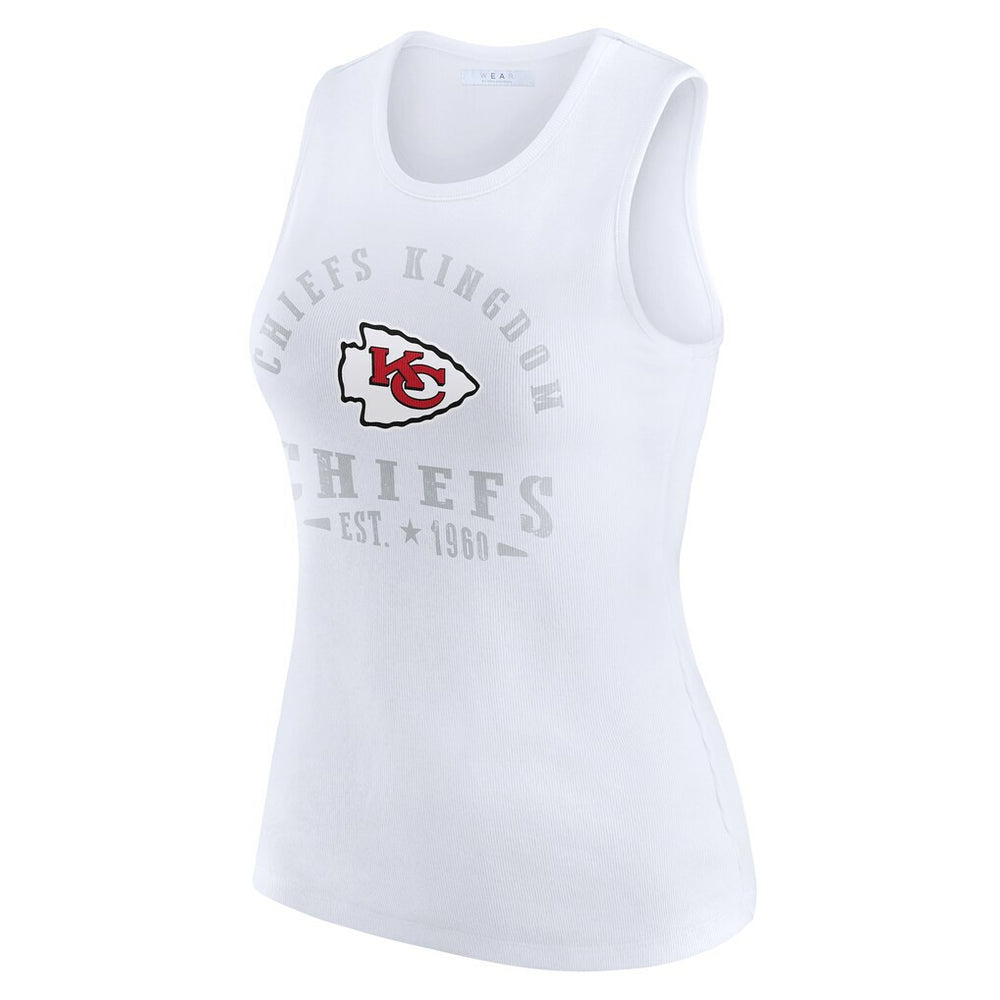 Kansas City Chiefs WEAR by Erin Andrews Women's Ribbed Graphic Tank Top - White - NFL
