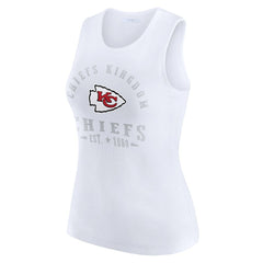 Kansas City Chiefs WEAR by Erin Andrews Women's Ribbed Graphic Tank Top - White - NFL