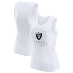 Las Vegas Raiders WEAR by Erin Andrews Women's Ribbed Graphic Tank Top - White - NFL