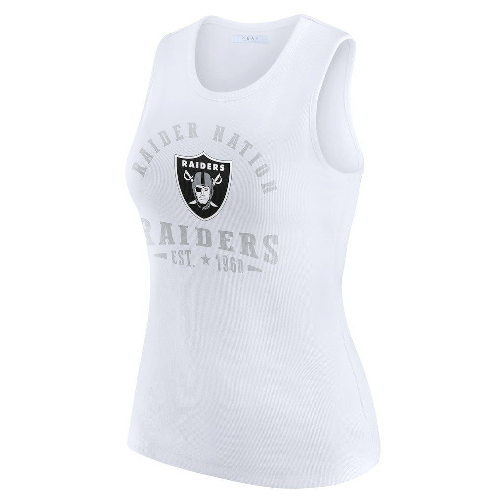 Las Vegas Raiders WEAR by Erin Andrews Women's Ribbed Graphic Tank Top - White - NFL