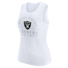 Las Vegas Raiders WEAR by Erin Andrews Women's Ribbed Graphic Tank Top - White - NFL