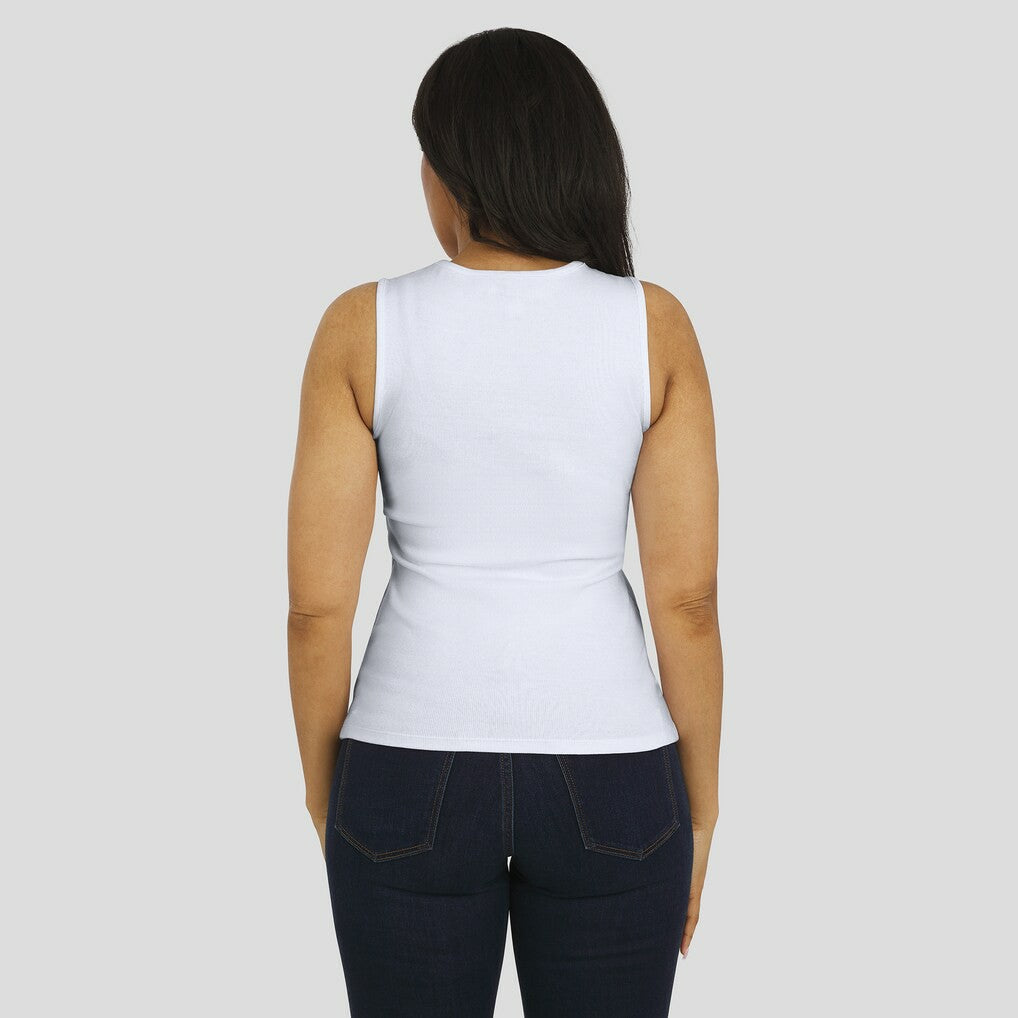 Miami Dolphins WEAR by Erin Andrews Women's Ribbed Graphic Tank Top - White - NFL