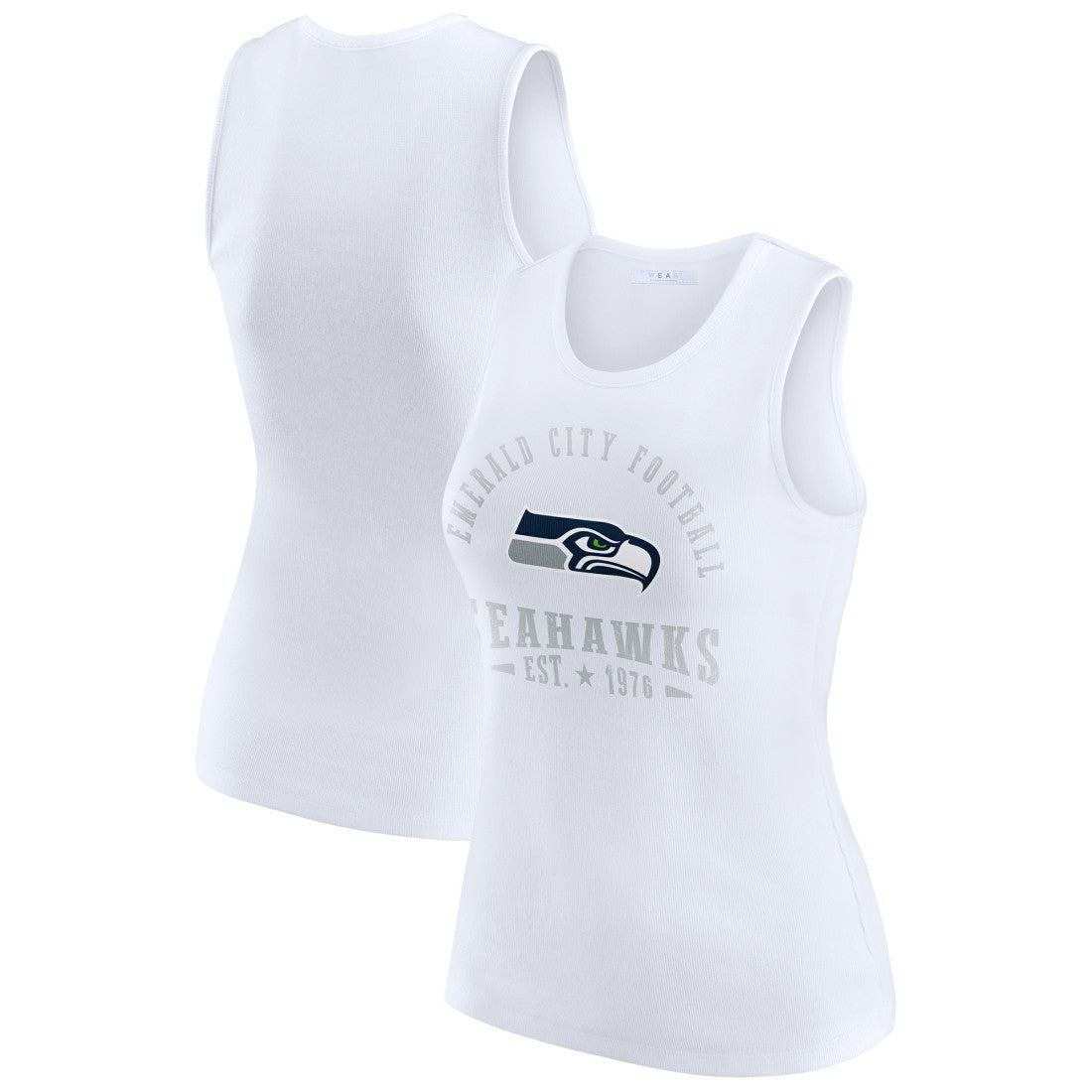 Seattle Seahawks WEAR by Erin Andrews Women's Ribbed Graphic Tank Top - White - NFL