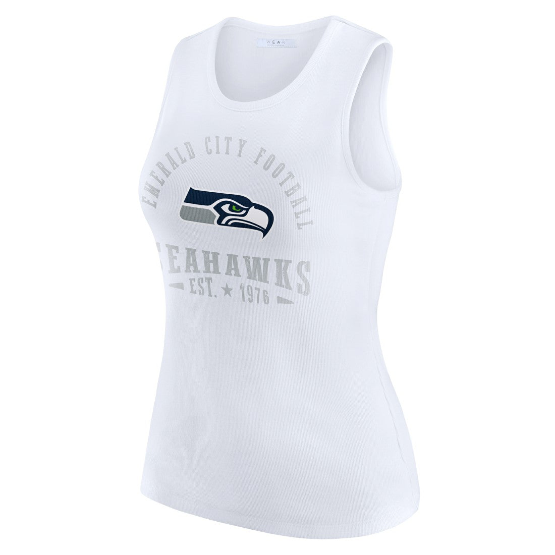 Seattle Seahawks WEAR by Erin Andrews Women's Ribbed Graphic Tank Top - White - NFL