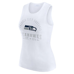 Seattle Seahawks WEAR by Erin Andrews Women's Ribbed Graphic Tank Top - White - NFL