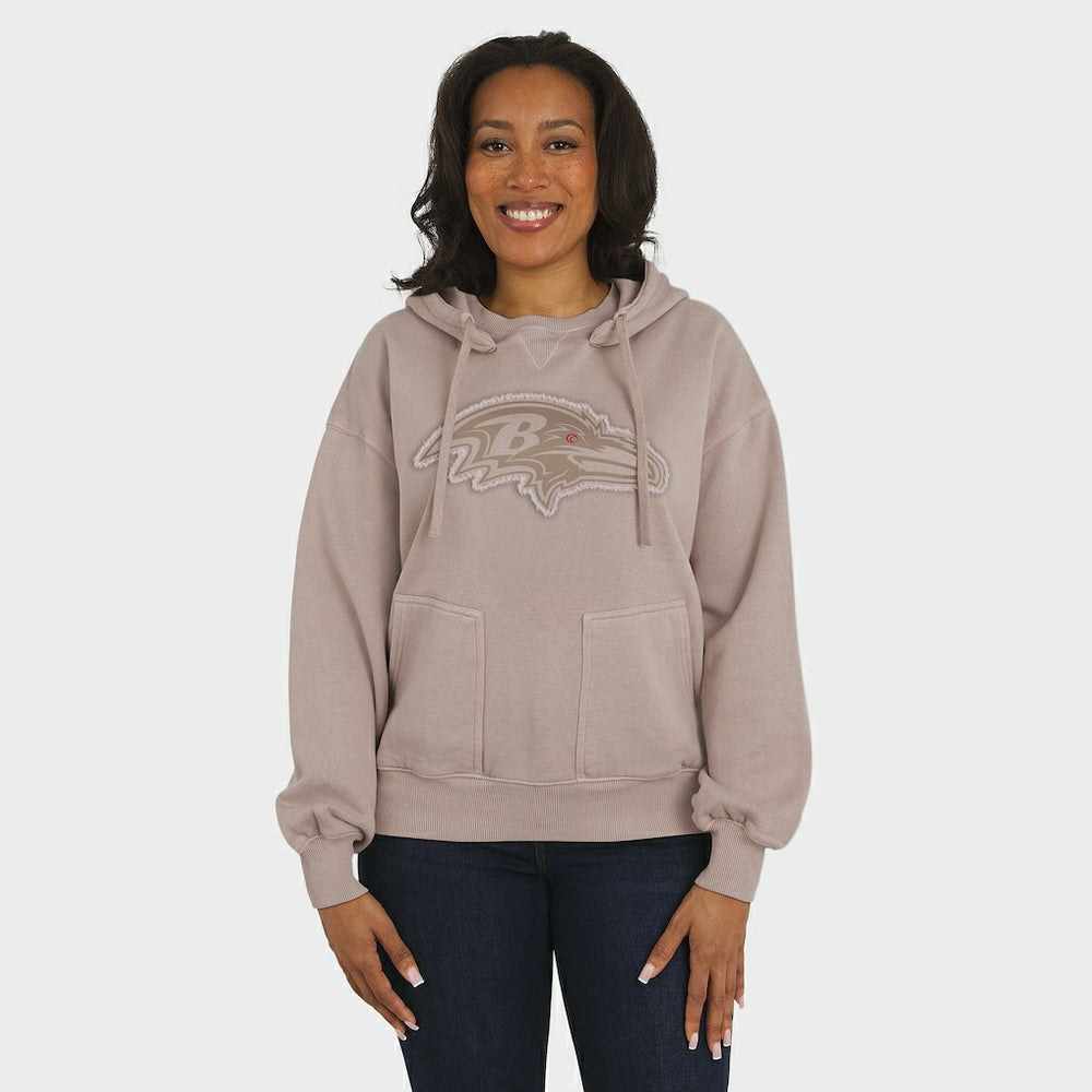 Baltimore Ravens WEAR by Erin Andrews Women's Washed Pullover Crewdie - Tan - NFL