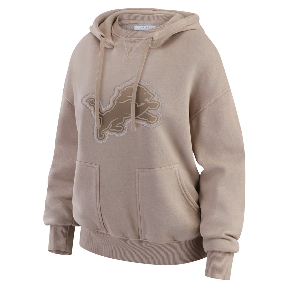 Detroit Lions WEAR by Erin Andrews Women's Washed Pullover Crewdie - Tan - NFL