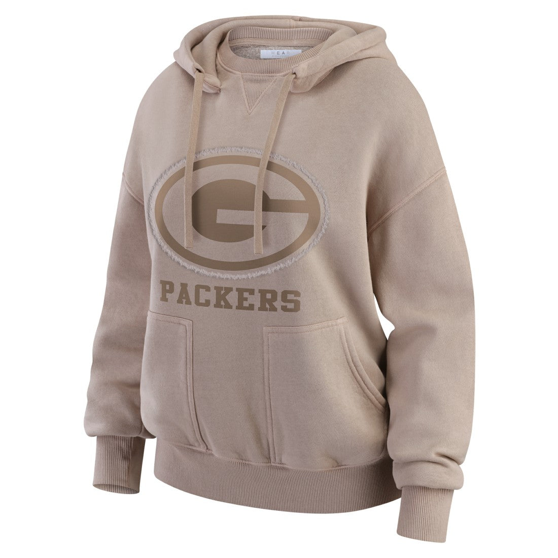 Green Bay Packers WEAR by Erin Andrews Women's Washed Pullover Crewdie - Tan - NFL