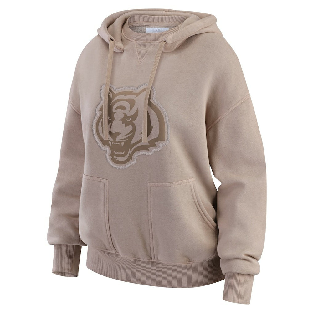 Cincinnati Bengals WEAR by Erin Andrews Women's Washed Pullover Crewdie - Tan - NFL