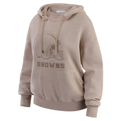 Cleveland Browns WEAR by Erin Andrews Women's Washed Pullover Crewdie - Tan - NFL