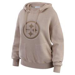 Pittsburgh Steelers WEAR by Erin Andrews Women's Washed Pullover Crewdie - Tan - NFL