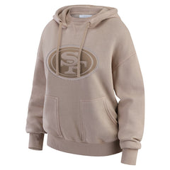 San Francisco 49ers WEAR by Erin Andrews Women's Washed Pullover Crewdie - Tan - NFL