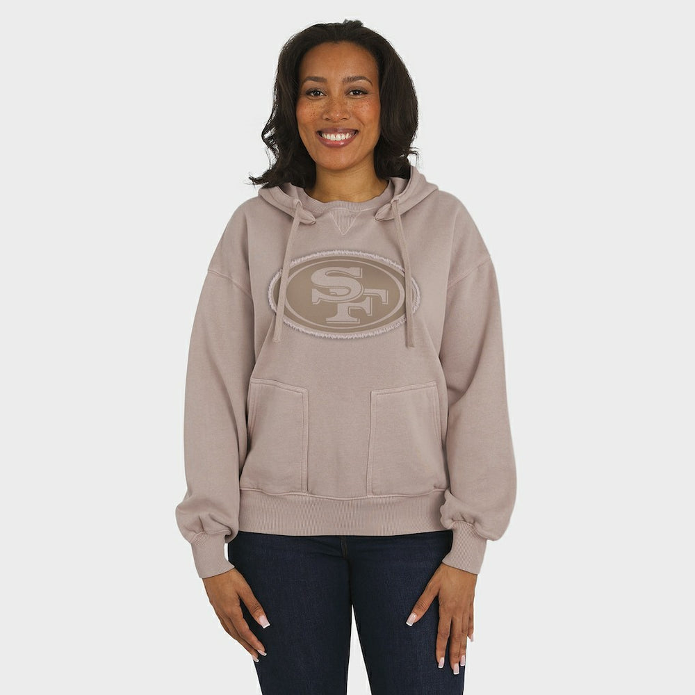 San Francisco 49ers WEAR by Erin Andrews Women's Washed Pullover Crewdie - Tan - NFL