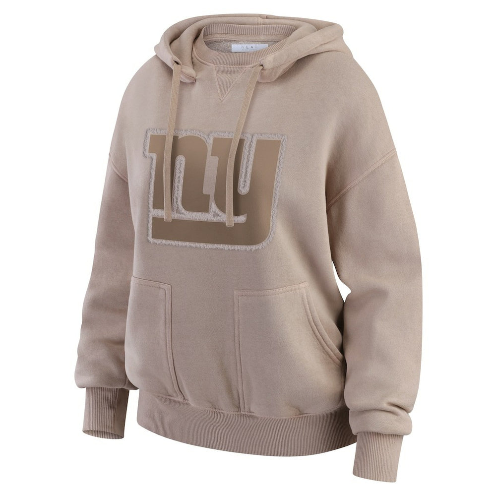 New York Giants WEAR by Erin Andrews Women's Washed Pullover Crewdie - Tan - NFL