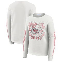 Kansas City Chiefs WEAR by Erin Andrews Women's Graphic Waffle Long-Sleeve T-Shirt - White - NFL
