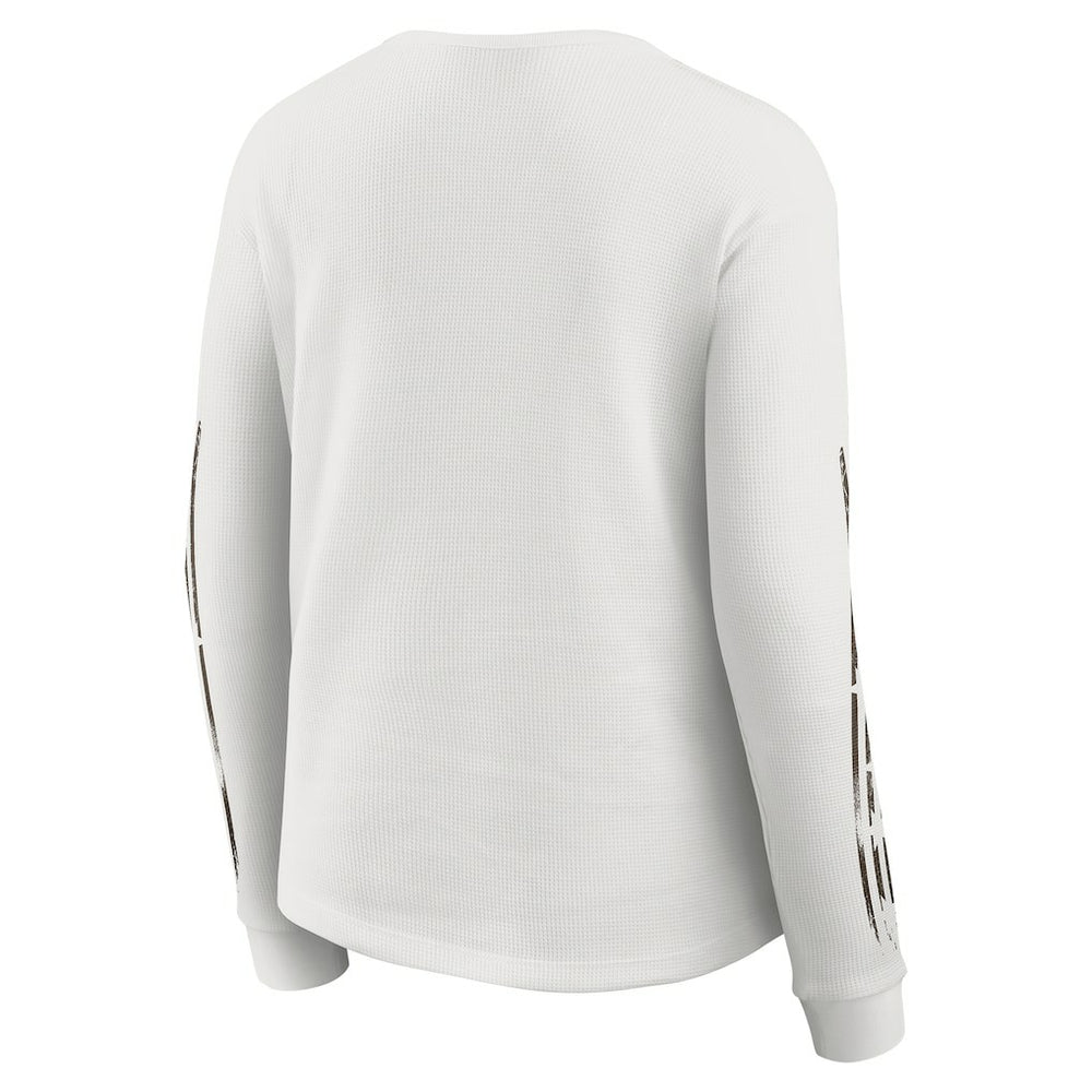 Cleveland Browns WEAR by Erin Andrews Women's Graphic Waffle Long-Sleeve T-Shirt - White - NFL