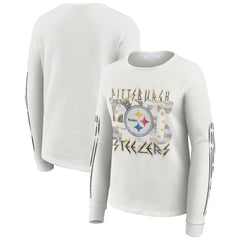 Pittsburgh Steelers WEAR by Erin Andrews Women's Graphic Waffle Long-Sleeve T-Shirt - White - NFL