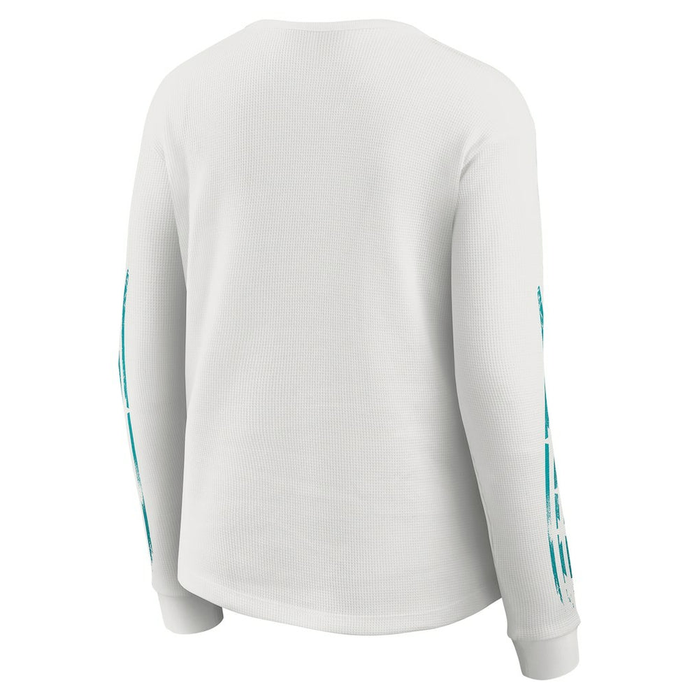 Miami Dolphins WEAR by Erin Andrews Women's Graphic Waffle Long-Sleeve T-Shirt - White - NFL