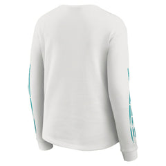 Miami Dolphins WEAR by Erin Andrews Women's Graphic Waffle Long-Sleeve T-Shirt - White - NFL